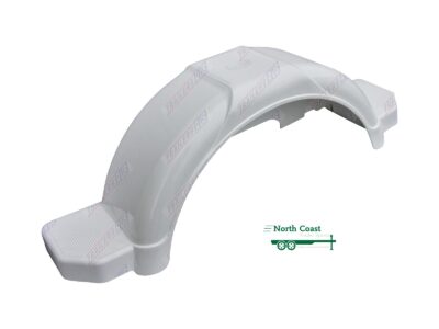 Mudguard Plastic White 255mm wide 1080mm long plus Side Step suit 14" or 15" inch Wheel