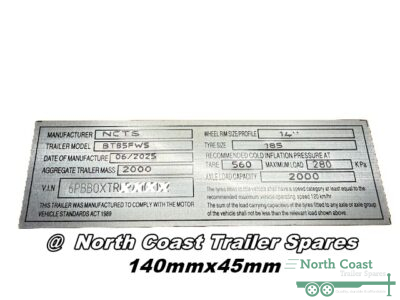TRAILER COMPLIANCE VIN PLATE AND ENGRAVING