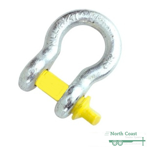 Bow Shackle 11mm x 13mm Galvanised with Yellow Pin rated up to 1.5t