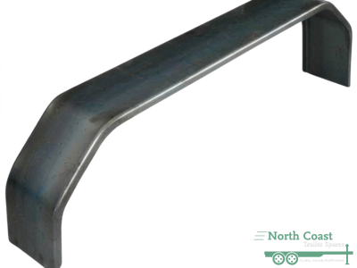 Tandem trailer mudguard in 4-fold black steel finish, 1540mm long by 10 inches wide