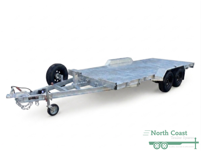 16.5ft x 6.5ft hot-dipped galvanised tandem tilt car trailer with black Sunraysia wheel